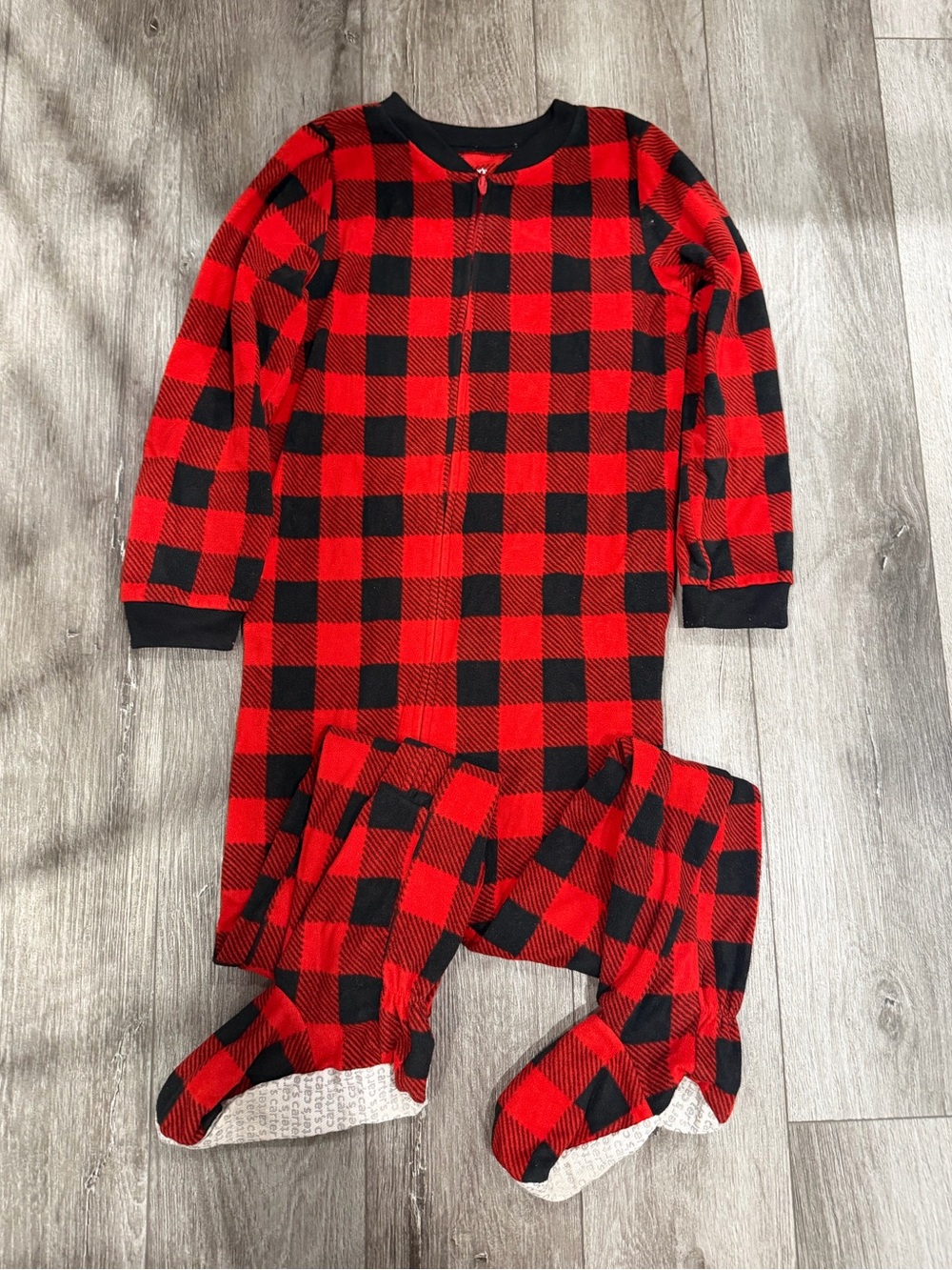 Kids Carters One Piece Pajamas Buffalo Plaid